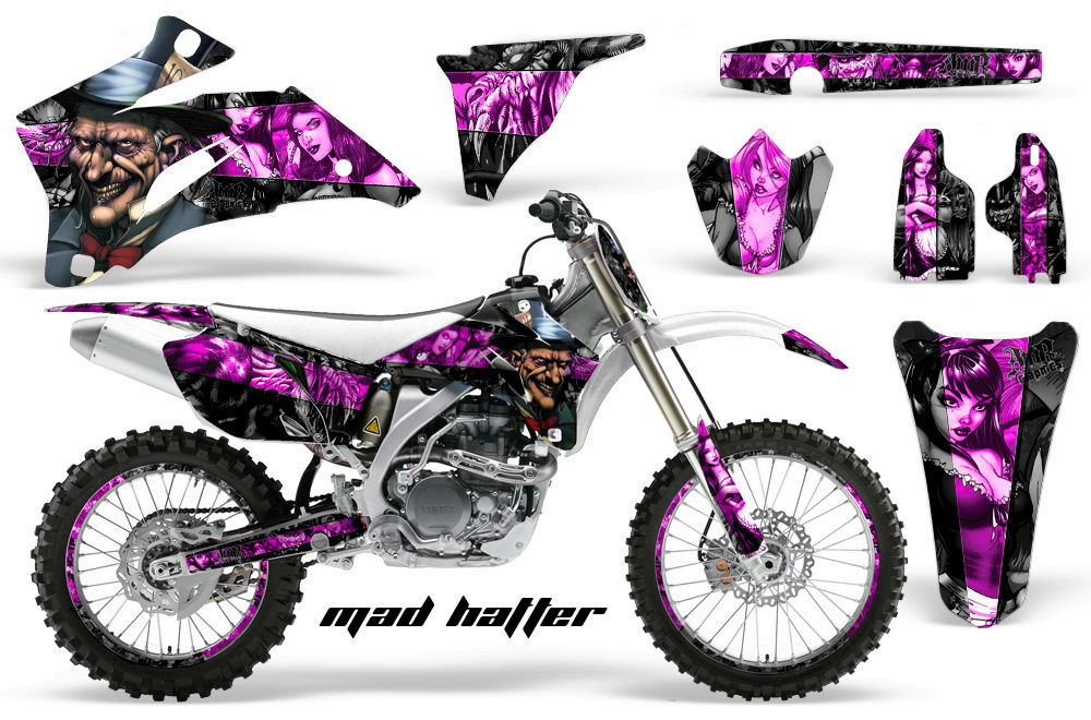 large 244 yamaha yz 250f 450f 06-09 mad hatter black pinkstripe nps